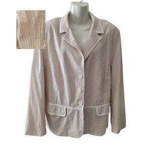 LIZ CLAIBORNE WOMENS BEIGE/WHITE BLAZER SIZE 22W